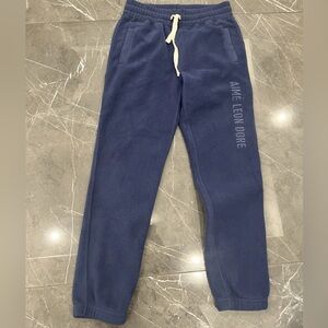 Aime Leon Dore Blue Sherpa Fleece Sweatpant Joggers Spellout Small RARE